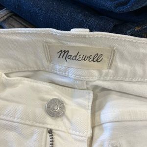Madewell high rise wide leg white jeans